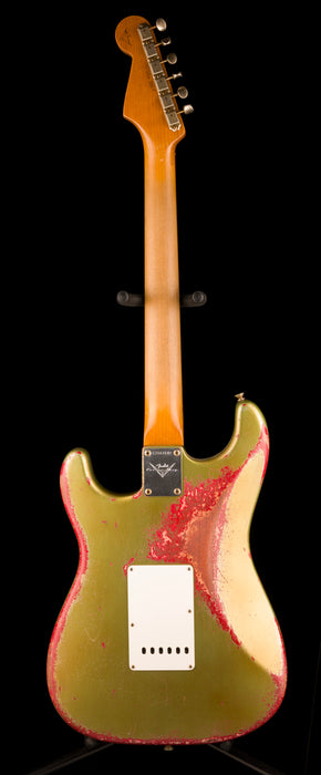Fender Custom Shop Masterbuilt Todd Krause 1963 Stratocaster Heavy Relic Sage Green Metallic over Seminole Red