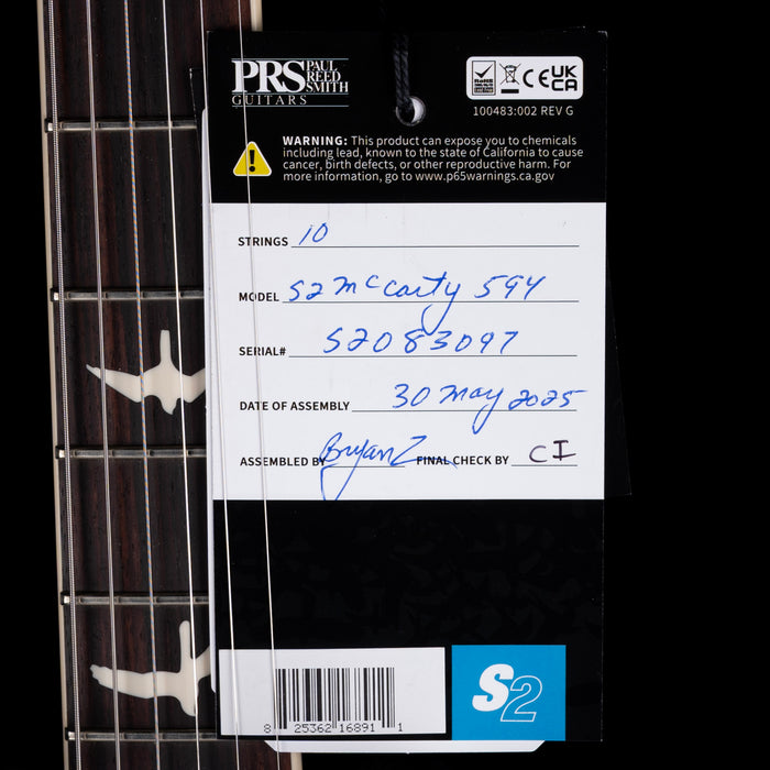 PRS S2 McCarty 594 Fire Red Burst Electric Guitar With Gig Bag