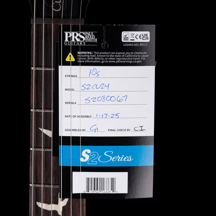 PRS S2 Custom 24 Faded Gray Black Purple Burst with Gig Bag
