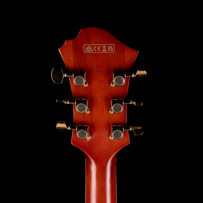 Pre Owned Ibanez PM3C Pat Metheny Signature Hollow-body Electric Guitar Natural Amber With OHSC