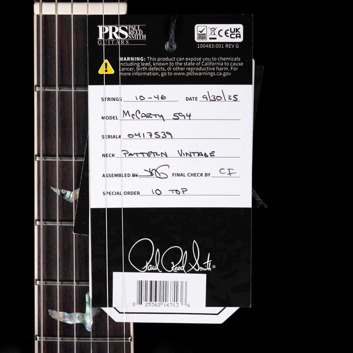 PRS Core McCarty 594 10 Top McCarty Tobacco Sunburst with Case