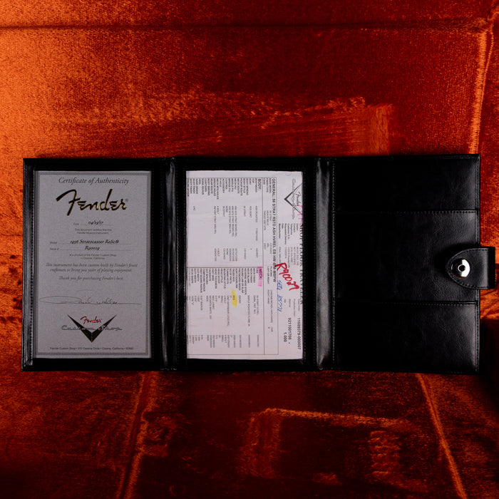 Pre Owned Fender Custom Shop Masterbuilt Paul Waller 1956 Stratocaster Ultra Heavy Relic Blue Ice Metallic over Silver with OHSC