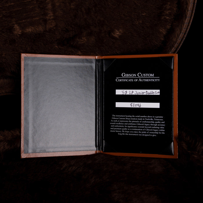 Pre Owned Gibson Custom Shop 1958 Les Paul Junior Double Cut Cherry Red With OHSC