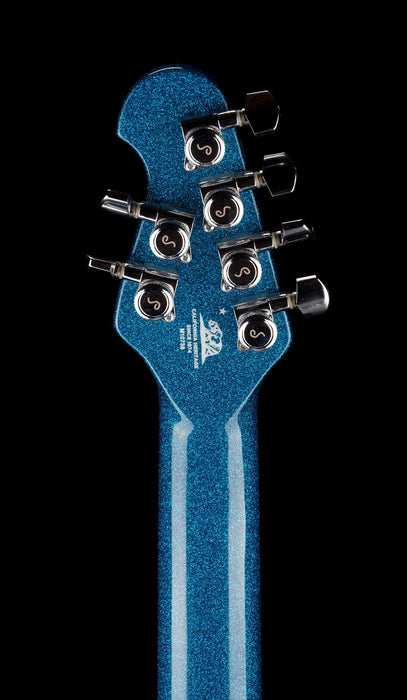 Used Ernie Ball Music Man Ball Family Reserve John Petrucci Signed Majesty 6 Marine Blue Sparkle with OHSC