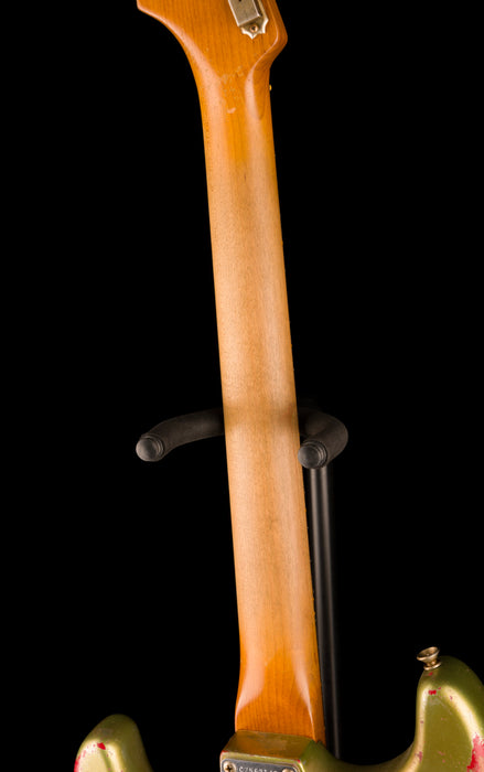 Fender Custom Shop Masterbuilt Todd Krause 1963 Stratocaster Heavy Relic Sage Green Metallic over Seminole Red