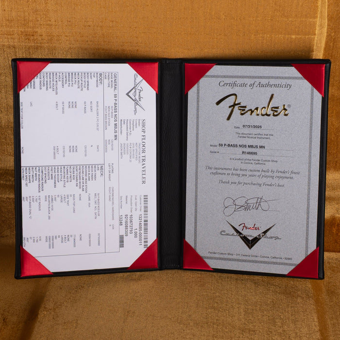 Fender Custom Shop Masterbuilt Jason Smith 1959 Precision Bass NOS Ocean Blue With Case