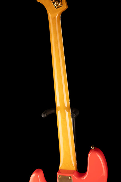 Pre Owned Fender Parts Jazz Bass Fiesta Red With Gold Hardware With Case