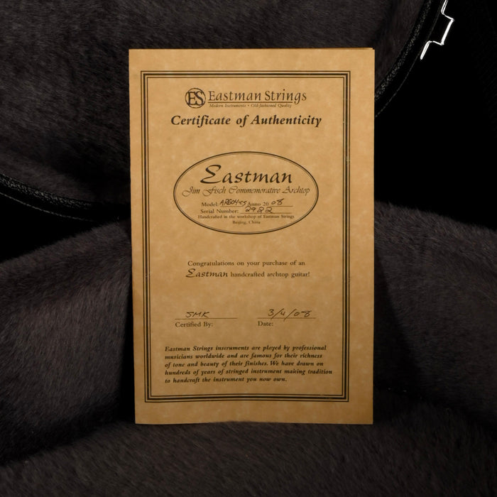 Pre Owned 2008 Eastman AR604-CS Sunburst Acoustic Guitar With Seymour Duncan MIC MAG Pickup With OHSC