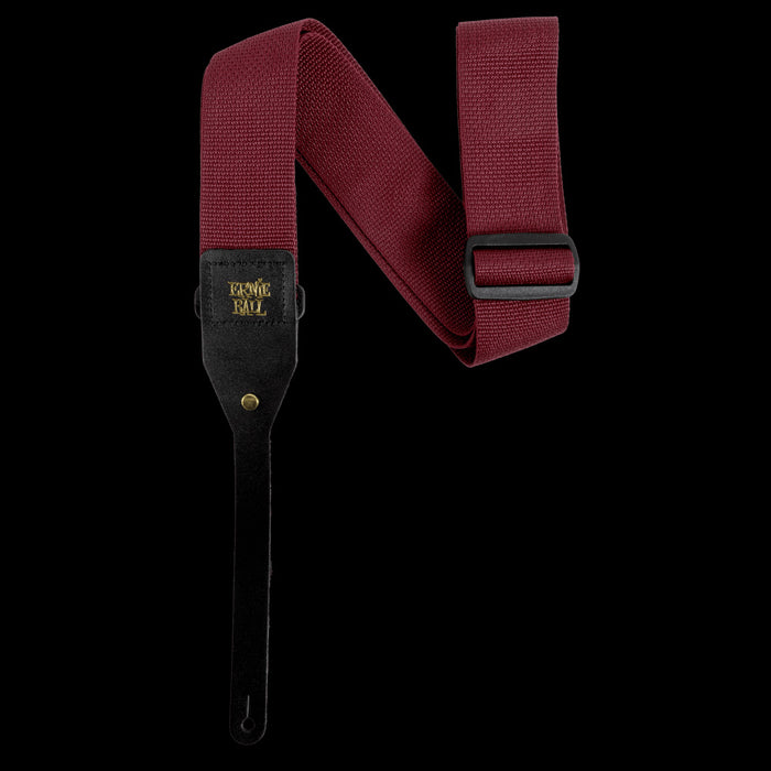 Ernie Ball Polypro Acoustic Guitar Strap - Burgundy - P05367 Front Fold