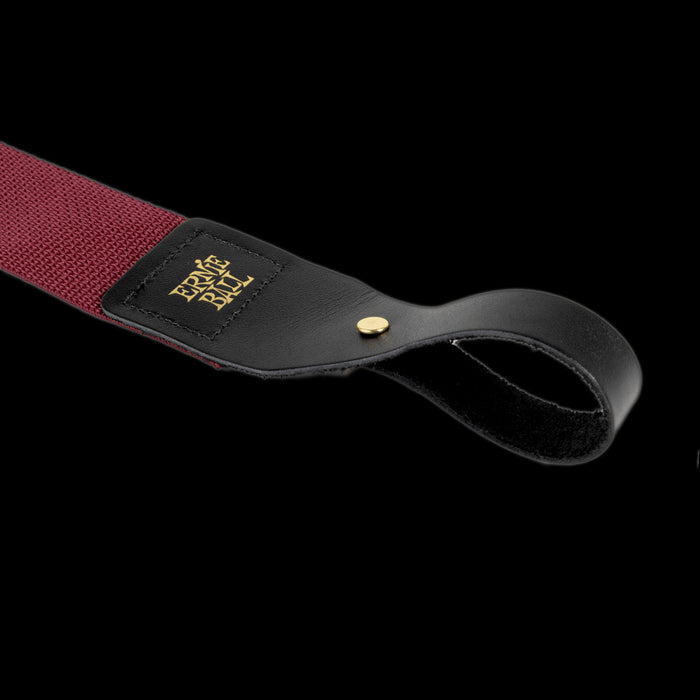 Ernie Ball Polypro Acoustic Guitar Strap - Burgundy - P05367 Closeup Loop