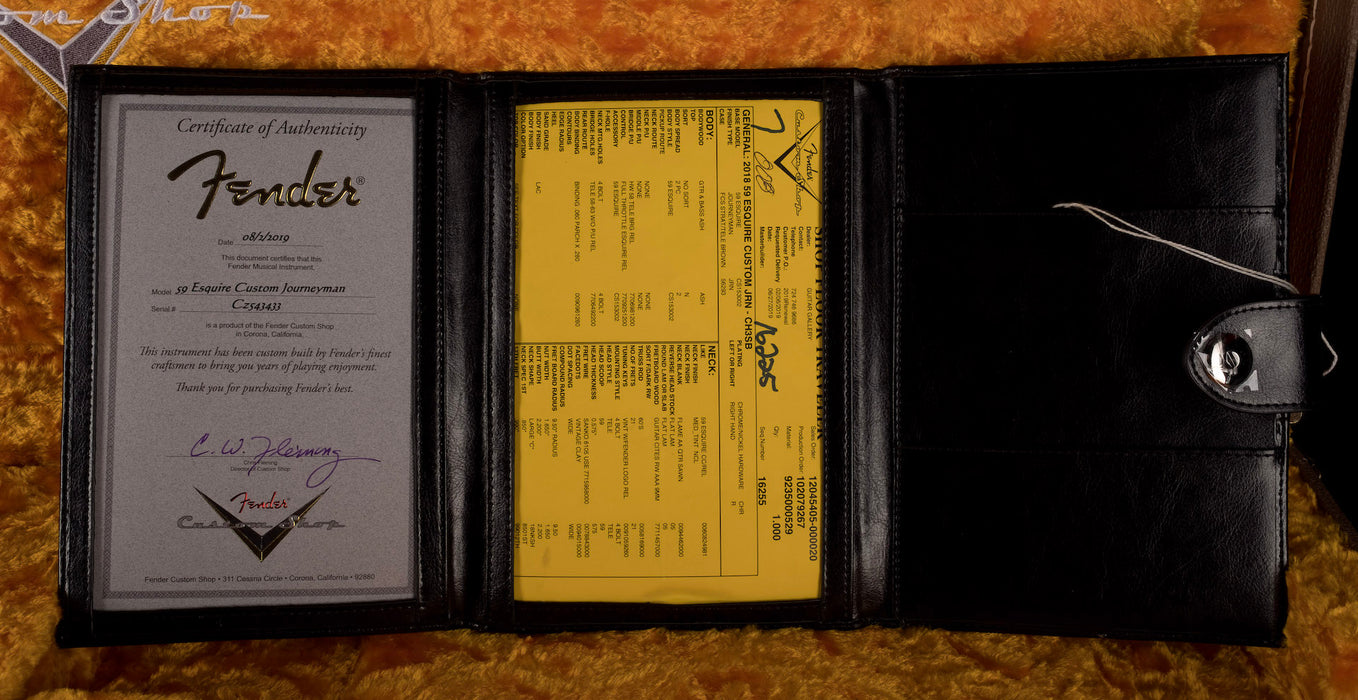 Pre Owned Fender Custom Shop 1959 Esquire Sunburst With OHSC