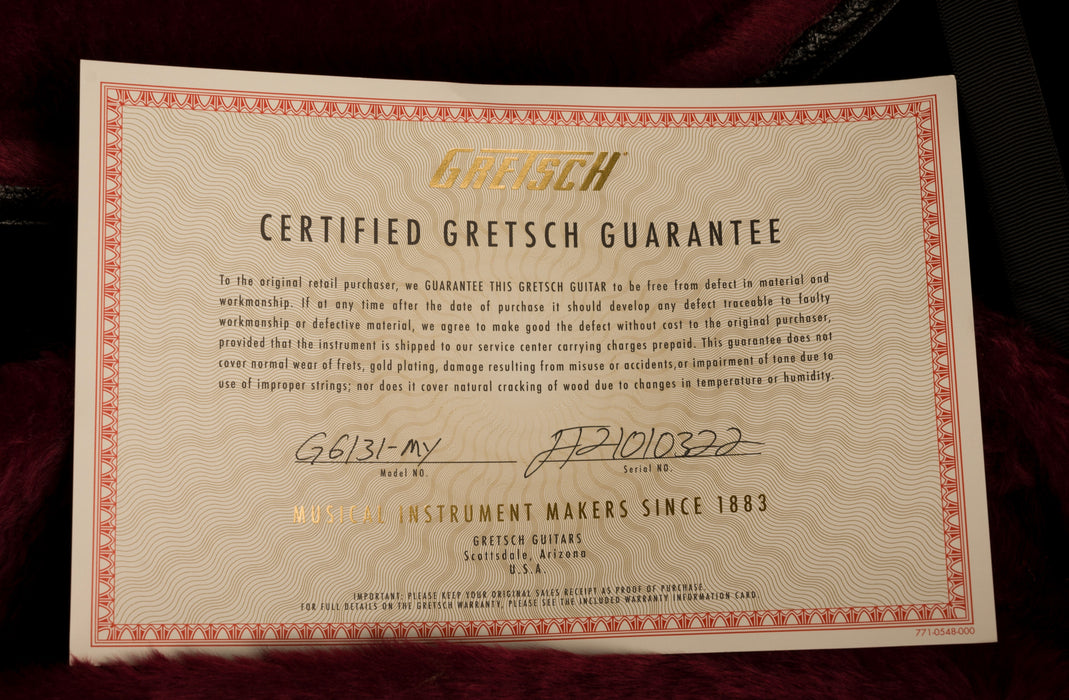 Pre Owned Gretsch G6131T-MY Malcolm Young Signature Jet Natural With OHSC