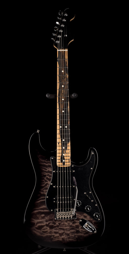 Pre Owned Fender Limited Edition American QMT Stratocaster HSS Pale Moon Trans Black With OHSC