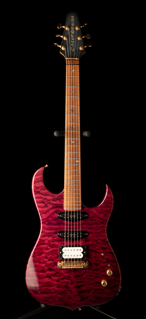 Pre Owned California Jalapeno Dark Transparent Red Electric Guitar With Case