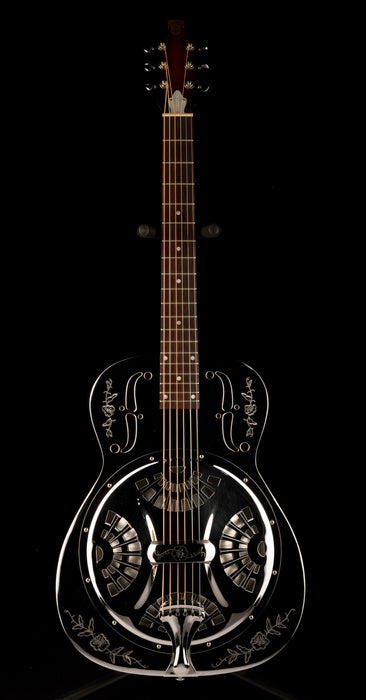 Pre Owned 1996 Dobro DM 36 "Rose" Model Chrome Resonator With Gig Bag