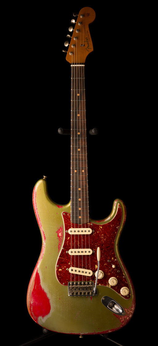 Fender Custom Shop Masterbuilt Todd Krause 1963 Stratocaster Heavy Relic Sage Green Metallic over Seminole RedFender Custom Shop Masterbuilt Todd Krause 1963 Stratocaster Heavy Relic Sage Green Metallic over Seminole Red