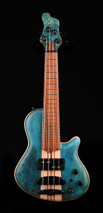 Mayones Cali4 Bass (17.5" Scale) Eye Poplar Top Transparent Blue With Case - IN STOCK!!!
