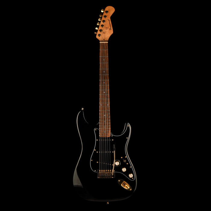 Used Burswood S-Style Rosewood Fingerboard Black Electric Guitar
