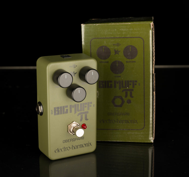 Used Electro-Harmonix Green Russian Big Muff Pi Fuzz Pedal With Box