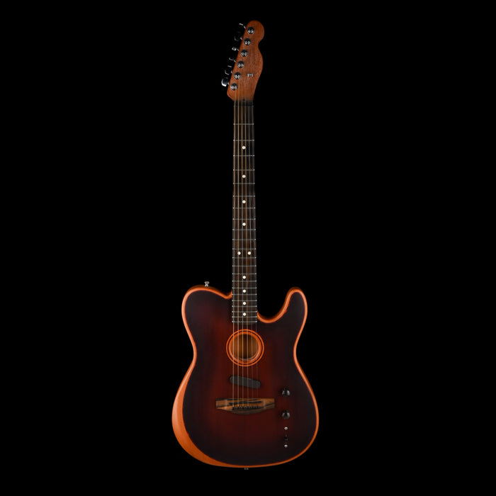 Used Fender American Acoustasonic Telecaster All-Mahogany Bourbon Burst With Gig Bag