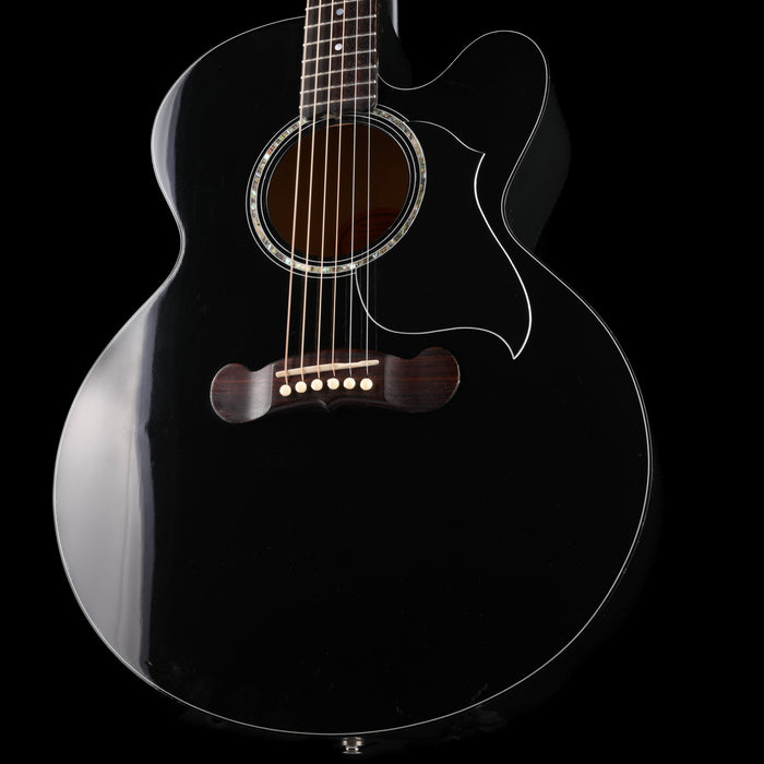 Used Gibson J-180EC Ebony Acoustic Electric Guitar With OHSC