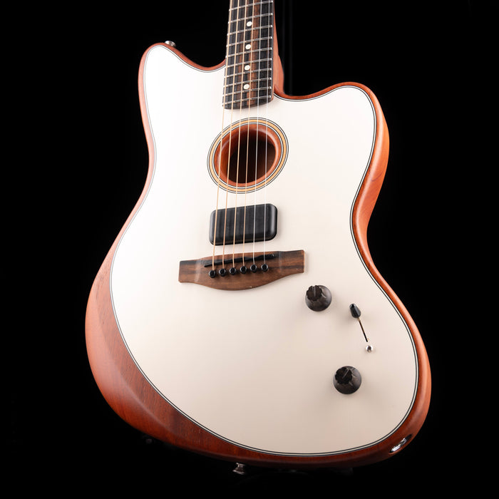 Pre Owned 2021 Fender Acoustasonic Jazzmaster Arctic White With Gig Bag