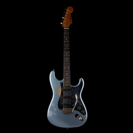 Pre Owned Fender Custom Shop Masterbuilt Paul Waller 1956 Stratocaster Ultra Heavy Relic Blue Ice Metallic over Silver with OHSC