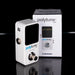 PolyTune mini guitar tuner with packaging on a reflective surface