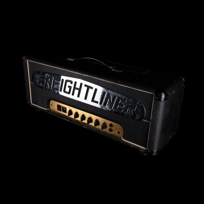 Guitar amplifier head with 'Rightliners' branding on a black background