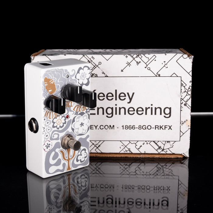 Guitar effects pedal with 'Fifeley Engineering' branding on a reflective surface.