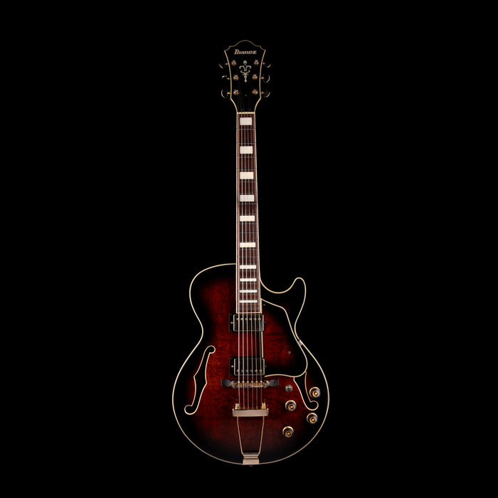 Pre Owned Ibanez Artcore AG95-DBS-12-04 Hollow Body Electric Guitar Dark Brown Sunburst with CAse