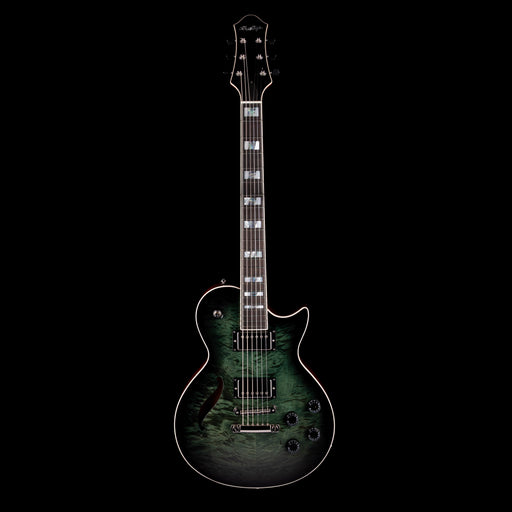Prestige Guitars Master Built Elite Quilted Maple Semi-Hollow Forest Green Burst with Case
