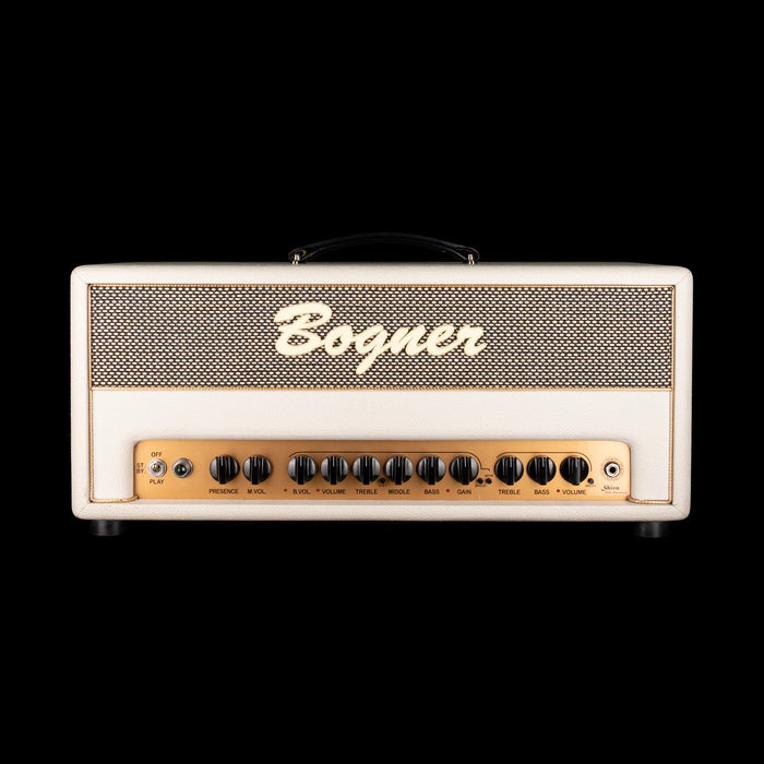 Pre Owned Bogner Shiva 20th Anniversary Guitar Amp Head Ivory White With Bogner 2x12" Ivory White Guitar Amp Cabinet