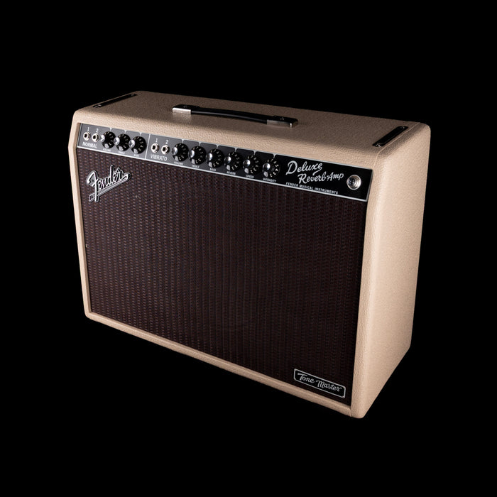 Used Fender Tone Master Deluxe Reverb Blonde Guitar Amp Combo With Cover