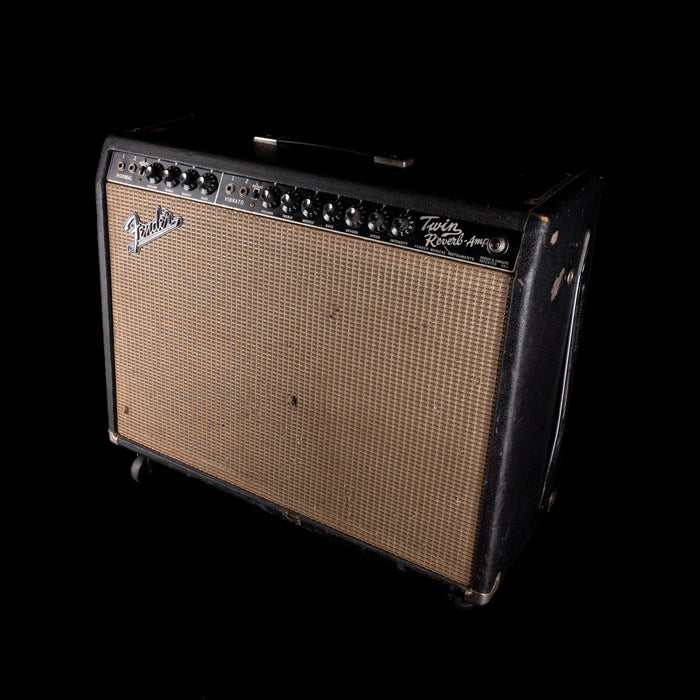 Vintage 1966 Fender Twin Reverb Black Guitar Amp Combo #A03334