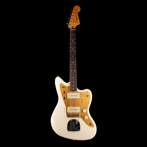 Used Squier J Mascis Jazzmaster Vintage White Electric Guitar With Upgrades And Gig Bag
