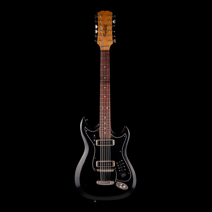 Pre-Owned Hagstrom H-12 Black 12-string Electric Guitar With OHSC