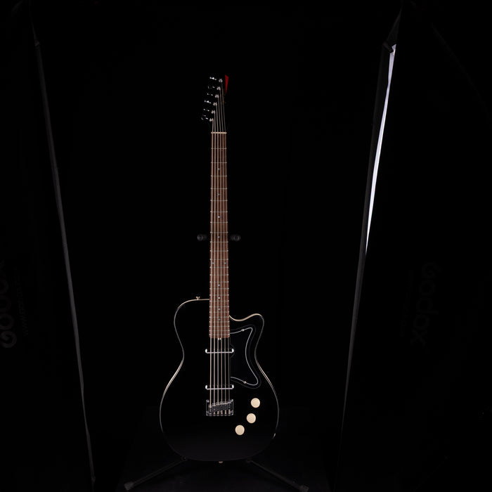 Pre-Owned 2011 Jerry Jones “Silver Jones” Bass6 Single Cutaway Black With OHSC