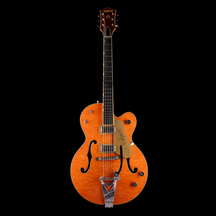 Pre-Owned 2014 Gretsch G6120-59QM Limited Edition Quilted Maple Chet Atkins Orange With OHSC