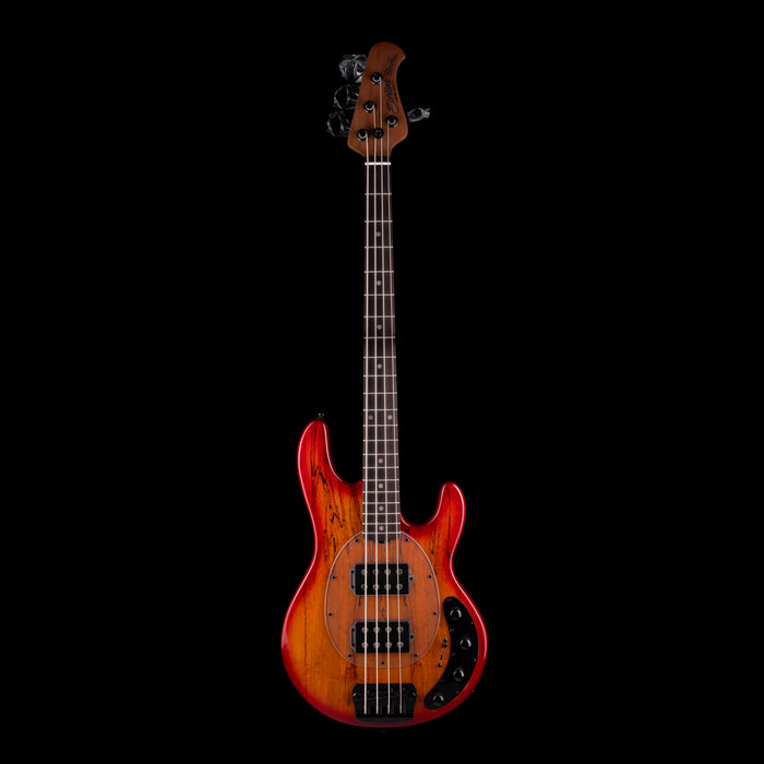 Sterling by Music Man StingRay HH RAY34 Spalted Maple Blood Orange Burst
