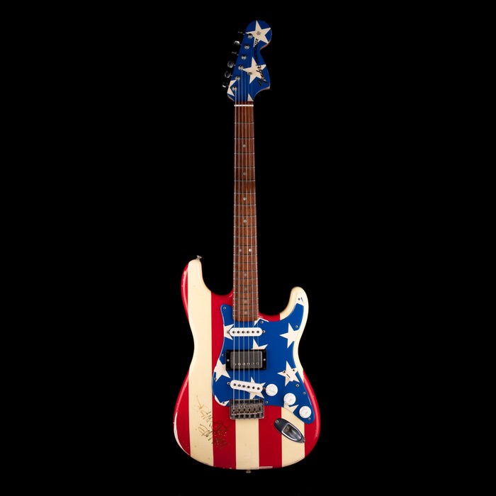 Pre-Owned Signed 2012 Fender Wayne Kramer Stratocaster USA Flag With Gig Bag