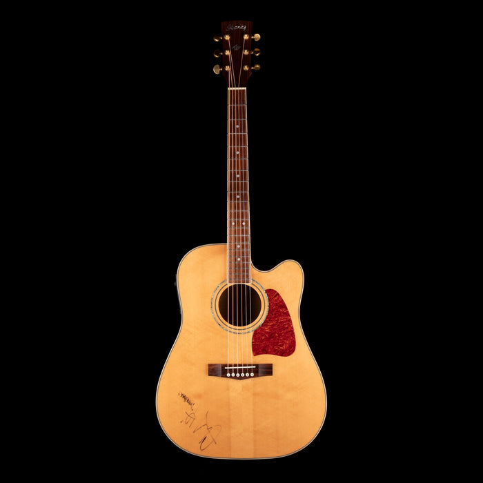 Pre-Owned 2001 Ibanez Artwood AW200CE Natural Acoustic Electric Guitar Owned and Signed by Chester Bennington