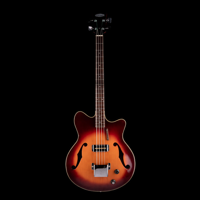 Used Vintage 1960s Bruno Royal Artist Hollowbody Bass Guitar Sunburst