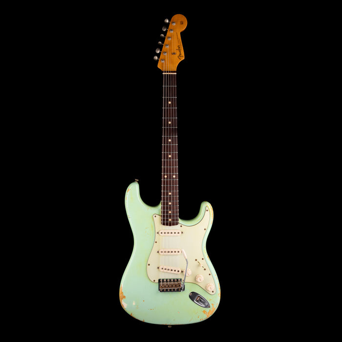 Pre-Owned 2009 Fender Custom Shop Stratocaster Relic Surf Green Green With OHSC