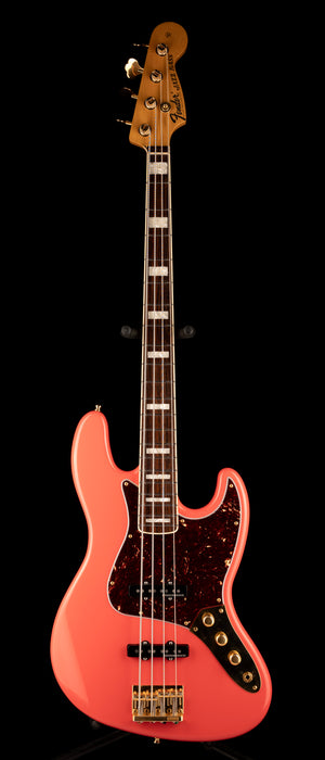 Pre Owned Fender Parts Jazz Bass Fiesta Red With Gold Hardware With Case