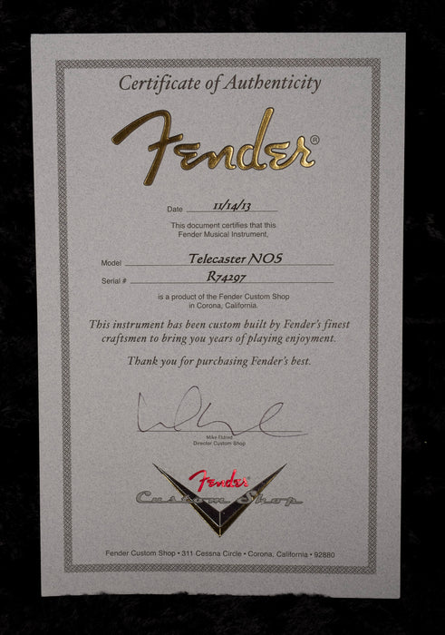 Pre Owned 2013 Fender Custom Shop Double TV Jones Two Tone Telecaster NOS Lake Placid Blue With OHSC