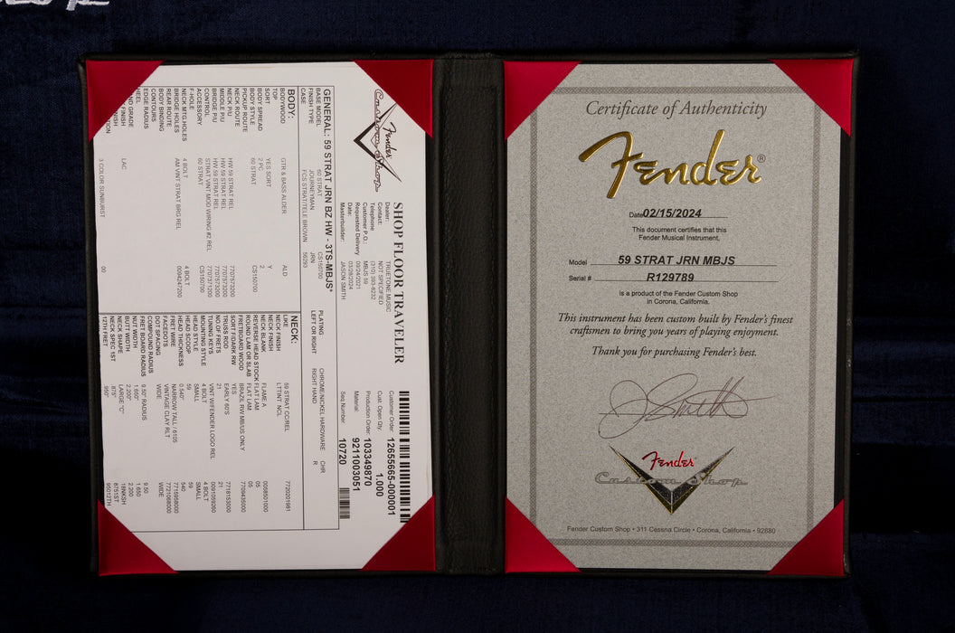 Fender Custom Shop Masterbuilt Jason Smith 1959 Stratocaster Journeyman Relic Brazilian Rosewood 3-Tone Sunburst