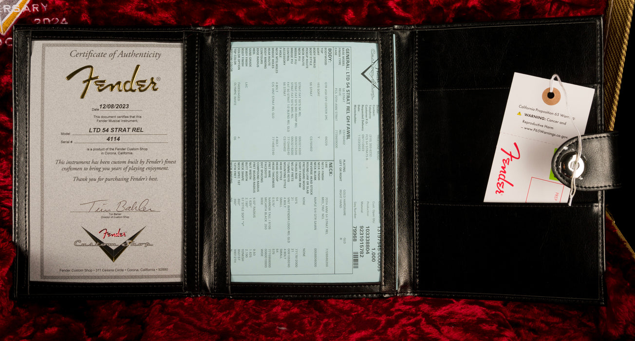 Fender Custom Shop Limited Edition 1954 Stratocaster Relic Faded Aged Olympic White