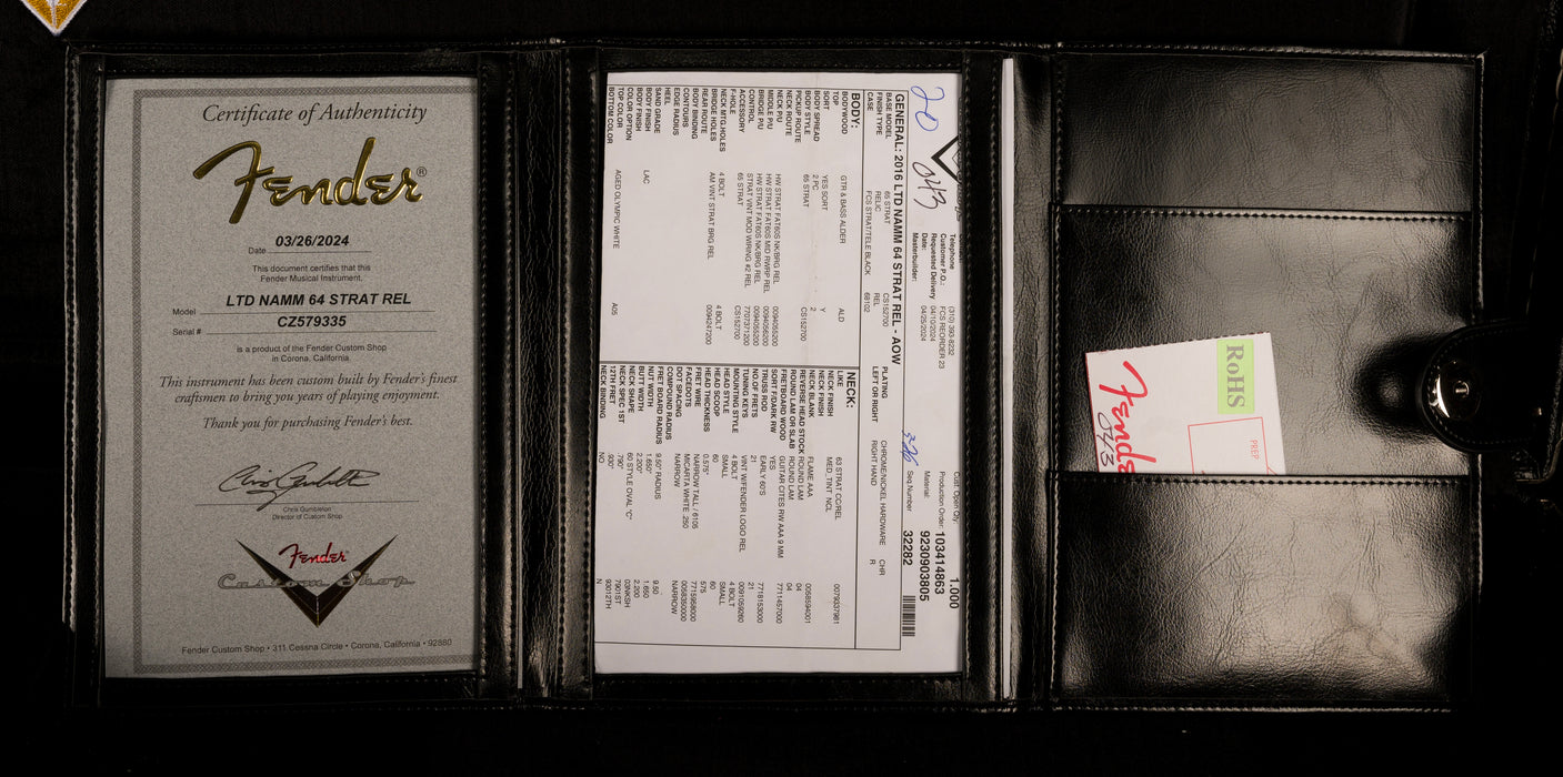 Fender Custom Shop Limited Edition 1964 Stratocaster Relic Aged Olympic White