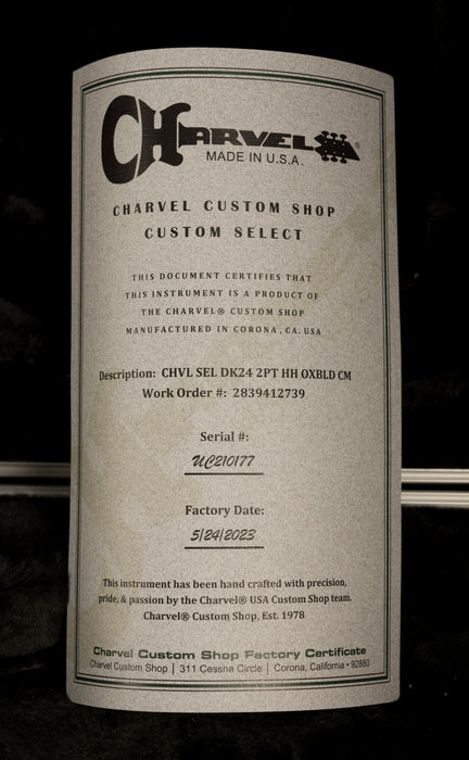 Used Charvel USA Select DK24 HH 2PT CM Caramelized Flame Oxblood With Case